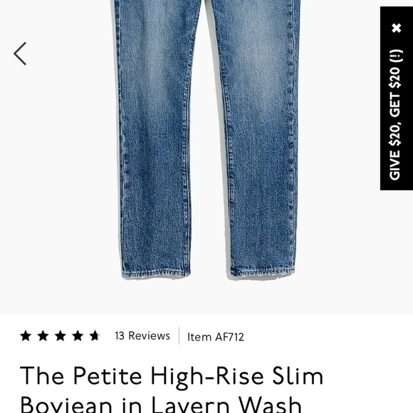 [Madewell] The Perfect Medium Wash Denim Jeans - Picture 12 of 12
